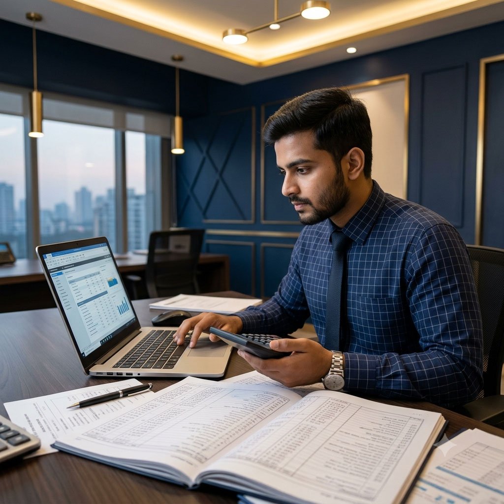 Accountant maintaining books and financial records